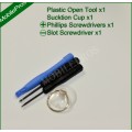 Tools pack 2 - Flat head size 0, phillips head size 0 open tool, suction cup