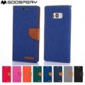 [Special]Mercury Goospery Canvas Diary Case for Samsung Galax NOTE 10 N970 /N971 [Blue / Camel]