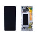 Samsung S10  OLED and Touch Screen Assembly with frame [Silver]
