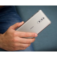 Nokia 8 Back Cover with frame [Silver]