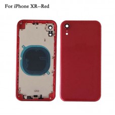 iphone XR Housing with back glass,charging port and power volume flex cable[Red][Aftermarket]