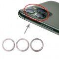 3PC Rear Camera Glass Lens Metal Protector Hoop Ring only for iPhone 11 Pro / 11 Pro Max [Silver]
