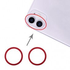 2PC Rear Camera Glass Lens Metal Protector Hoop Ring only for iPhone 11 [Red]
