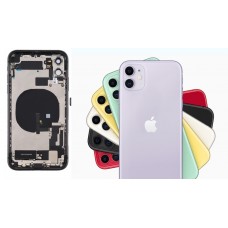 iPhone 11 Housing with Back Glass cover, Charging Port and Power Volume Flex Cable [White][High Quality]
