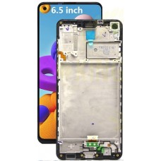 Samsung Galaxy A21S SM-A217 PLS TFT and Touch Screen Assembly with frame [Black]