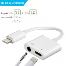 Lightning to Lightning + Audio Connector Cable for iPhone 7 / 8 / X / 11