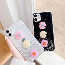 Bling Glitter Flower Soft TPU Case for iPhone 11 [Black]
