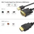 VGA to HDMI Cable with Audio, 1080P Uni-Directional 1.8M Cable