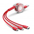 1 to 3 usb stretch charging cable