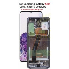 Samsung Galaxy S20 OLED and Touch Screen Assembly with frame [Cloud Pink][Refurb]