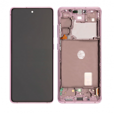 Samsung Galaxy S20 FE 5G OLED and Touch Screen Assembly with frame [Cloud Lavender][Refurb]