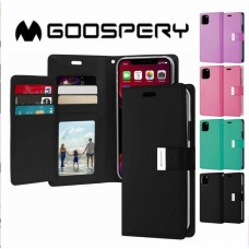 Mercury Goospery Rich Diary Case for Samsung S21 Plus G996 [Navy/Lime]