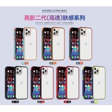 High Transparent Case with TPU Soft Rubber Frame For iPhone 12/12 Pro [Black-Red]