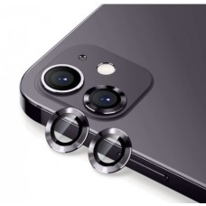 2PC Rear Camera Lens with Cover Set for iPhone 12 / 12 Mini [Black]