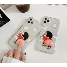 Cute 3D Elastic Squishy Butt Decompress Case For iPhone 7/8 [Clear]