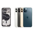 iPhone 12 Pro Housing with Back Glass cover, Charging Port and Power Volume Flex Cable [Graphite][High Quality]