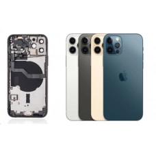 iPhone 12 Pro Housing with Back Glass cover, Charging Port and Power Volume Flex Cable [Graphite][High Quality]