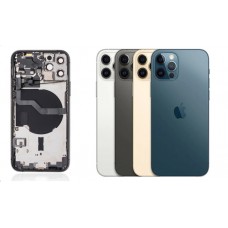 iPhone 12 Pro Housing with Back Glass cover, Charging Port and Power Volume Flex Cable [Pacific Blue][High Quality]