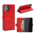 Leather Wallet Case with Side Magnet Button For Samsung S21P [Red]