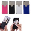 Silicone Mobile Phone Wallet Credit ID Card Stick Holder [Black]
