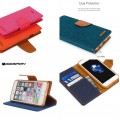 Mercury Goospery Canvas Diary Case for iPhone 13 (6.1") [Blue]