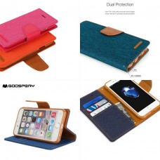 Mercury Goospery Canvas Diary Case for iPhone 13 (6.1") [Blue]