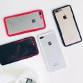 TPU Bumper Frame With Clear Hard Back Case for iPhone 7P/8P [Red]