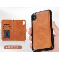 Magnetic Detachable Lather Wallet Case For iPhone 13Pro 6.1" [Blue]