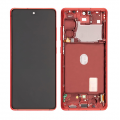 Samsung Galaxy S20 FE 5G OLED and Touch Screen Assembly with frame [Aura Red][Refurb]