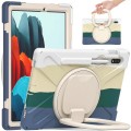 360 Rotate Multi Layer Armor Silicone Rugged Case For iPad 10.2" [Rainbow Pink]