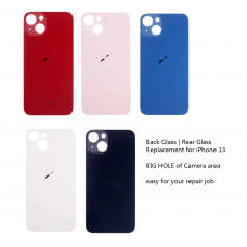 iPhone 13 Back Cover Glass with Big hole [Red]