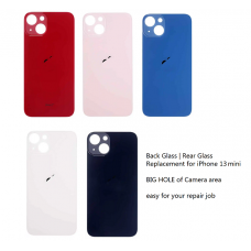 iPhone 13 mini Back Cover Glass with Big hole[White]