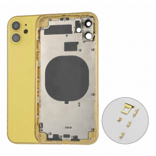 iPhone 11 Housing with Back Glass cover,sim card tray holder slot and side buttons[Yellow][Aftermarket]