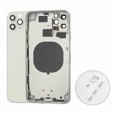 iPhone 11 Pro Housing with Back Glass cover,sim card tray holder slot and side buttons[Silver][Aftermarket]
