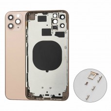 iPhone 11 Pro Housing with Back Glass cover,sim card tray holder slot and side buttons[Gold][Aftermarket]