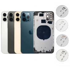 iPhone 12 Pro Housing with Back Glass cover,sim card tray holder slot and side buttons[Gold][Aftermarket]