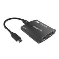 Simplecom 4K USB-C to Dual HDMI MST Hub with PD & Audio Out