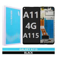 Samsung Galaxy A11 4G A115 LCD and touch screen (Original Service Pack) with frame [Black] GH81-18760A S-923