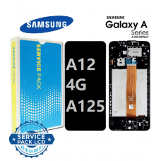 Samsung Galaxy A12 4G A125 LCD and touch screen with frame  (Original Service Pack) [Black] GH82-24491A/24490A S-924