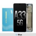 Samsung Galaxy A33 5G A336 OLED and touch screen with frame (Original Service Pack) [Awesome Blue] GH82-28143C/28144C