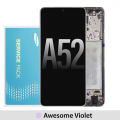 Samsung Galaxy A52 4G 5G A525 A526 OLED and touch Screen with frame (Original Service Pack) [Awesome Violet/Paars] GH82-25524C/25526C/25754C/25602C