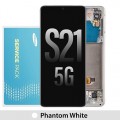 Samsung Galaxy S21 5G G991 Display and Touch screen (Original Service Pack) with Frame [Phantom White] GH82-27255C/27256C/27257C GH82-24544C/24545C
