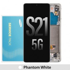 Samsung Galaxy S21 5G G991 Display and Touch screen (Original Service Pack) with Frame [Phantom White] GH82-27255C/27256C/27257C GH82-24544C/24545C
