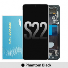 Samsung Galaxy S22 5G S901 Display and Touch screen (Original Service Pack) with Frame [Phantom Black] GH82-27520A/27521A