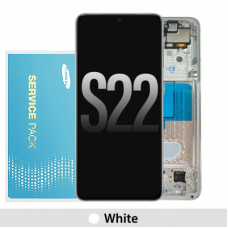 Samsung Galaxy S22 5G S901 Display and Touch screen (Original Service Pack) with Frame [Phantom White/Cream/Sky Blue] GH82-27520B