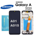 Samsung Galaxy A01 A015F LCD and touch screen with frame (Original Service Pack) Small Connector [Black] GH81-18209A 