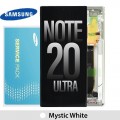 Samsung Galaxy Note 20 Ultra N985 N986 OLED and touch screen (Original Service Pack) with Frame[Mystic White] GH82-23511C/23622C/23621C
