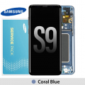 Samsung Galaxy S9 G960F OLED Display and Touch screen (Original Service Pack) with Frame[Coral Blue] GH97-21696D/21697D/21724D