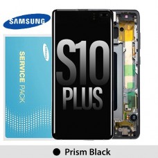 Samsung Galaxy S10 Plus G975F OLED and touch screen (Original Service Pack) with Frame [Black] GH82-18849A/18834A/18857A