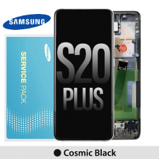 Samsung Galaxy S20 Plus G985/G986 OLED and touch screen with frame (Original Service Pack) with Frame[Black] GH82-31441A/31442A/31444A/31445A
